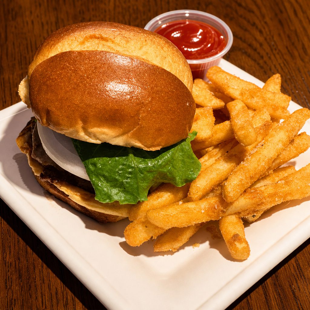 Black Angus Burger.