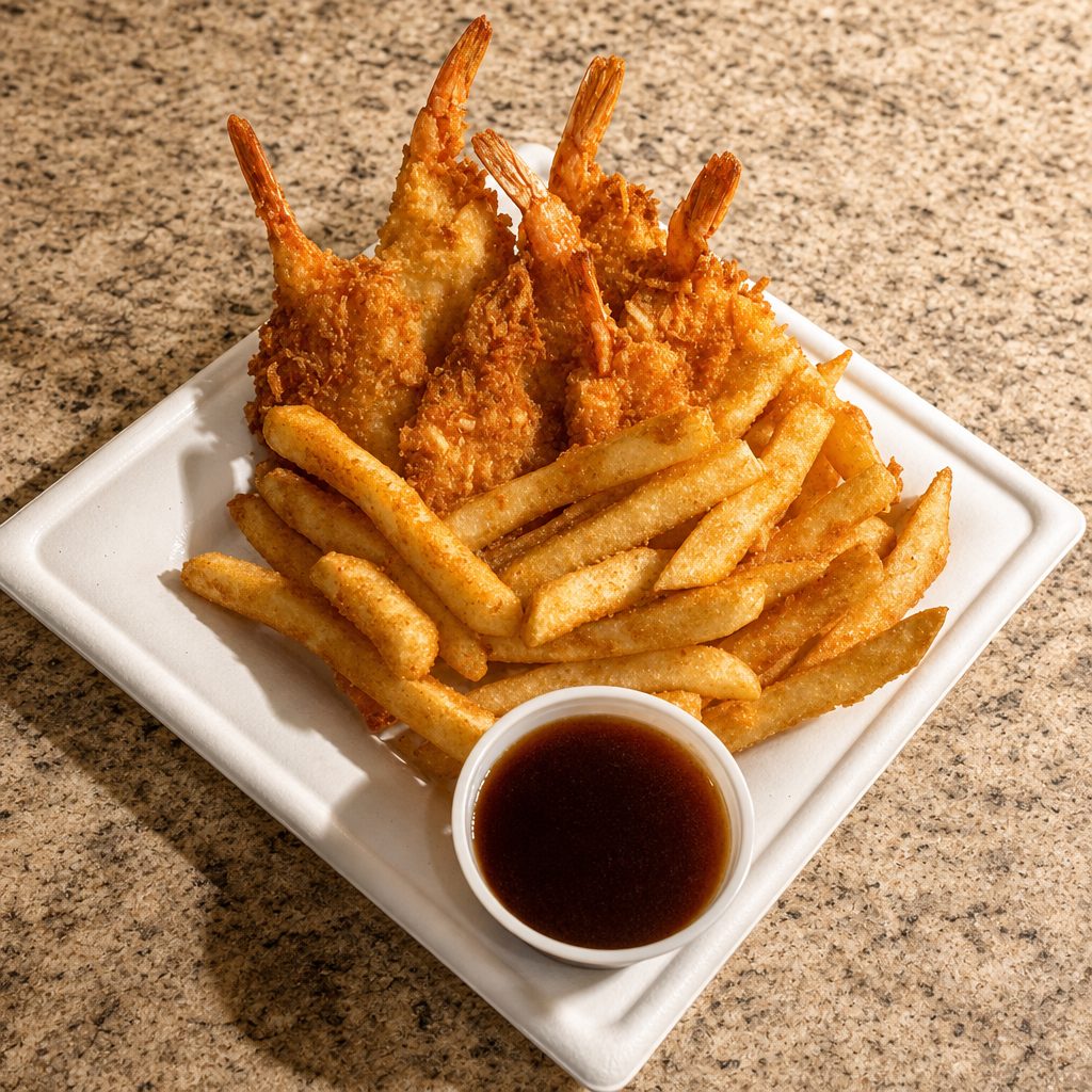 Butterfly Shrimp & Chips.